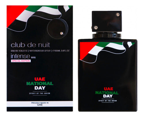 Frasco do perfume Club De Nuit U.A.E Edition Armaf 100ml EDP, família amadeirado e âmbar.