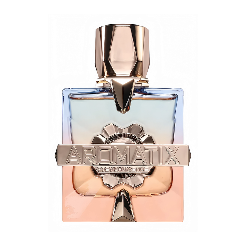 Frasco do perfume Aromatix Teas Me French Avenue 100ml EDP, família amadeirado e âmbar.