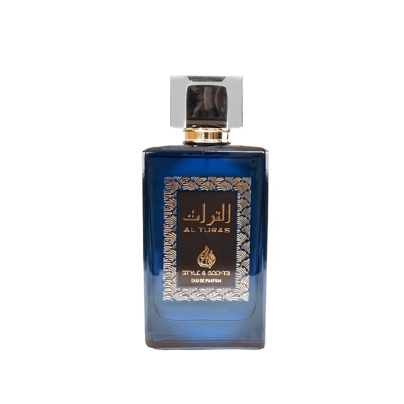 Frasco do perfume Al Turas Style & Scents 100ml EDP Unissex, da Style & Scents, família amadeirado e âm.