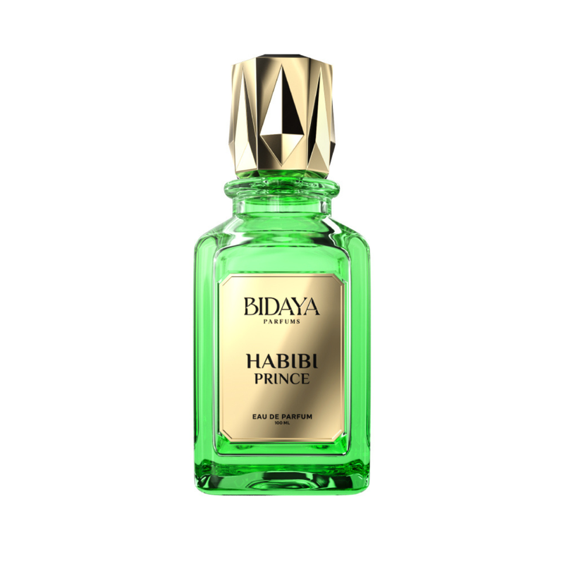 Frasco do perfume Habibi Prince Bidaya 100ml EDP Tropical Fresco, família aquático e cítrico.