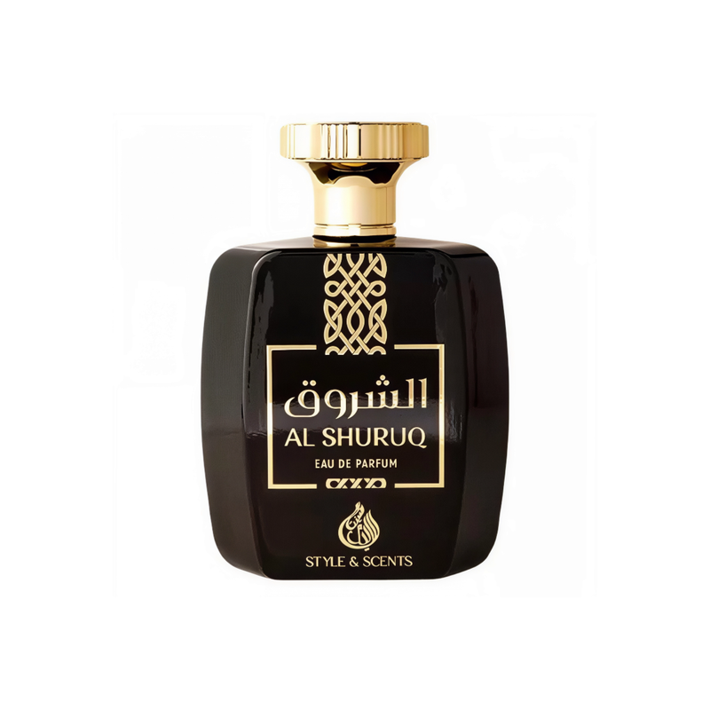 Frasco do perfume Style & Scent Al Shuruq 100ml EDP Unissex, da Style & Scents, família floral e doce/g.
