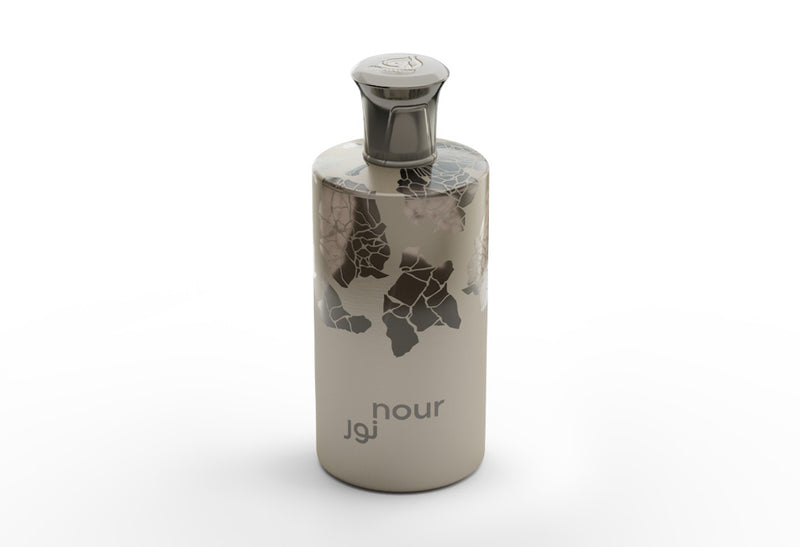 Frasco do perfume Nour Mawwal Eau De Parfum 100ml Feminino, família floral e doce/gourmand.