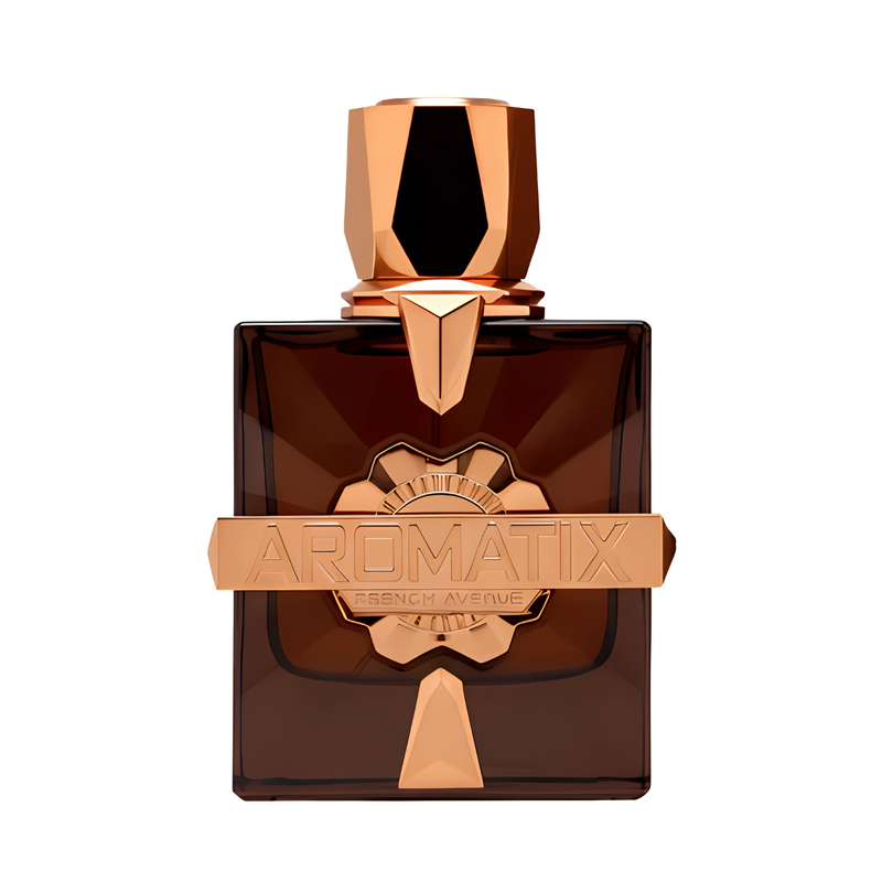 Frasco do perfume Aromatix Naughty Exclusive French Avenue 100ml EDP, família amadeirado e âmbar.
