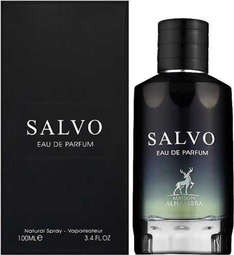 Frasco do perfume Salvo Maison Al Hambra Eau De Parfum 100ml Masculino, família amadeirado e âmbar.