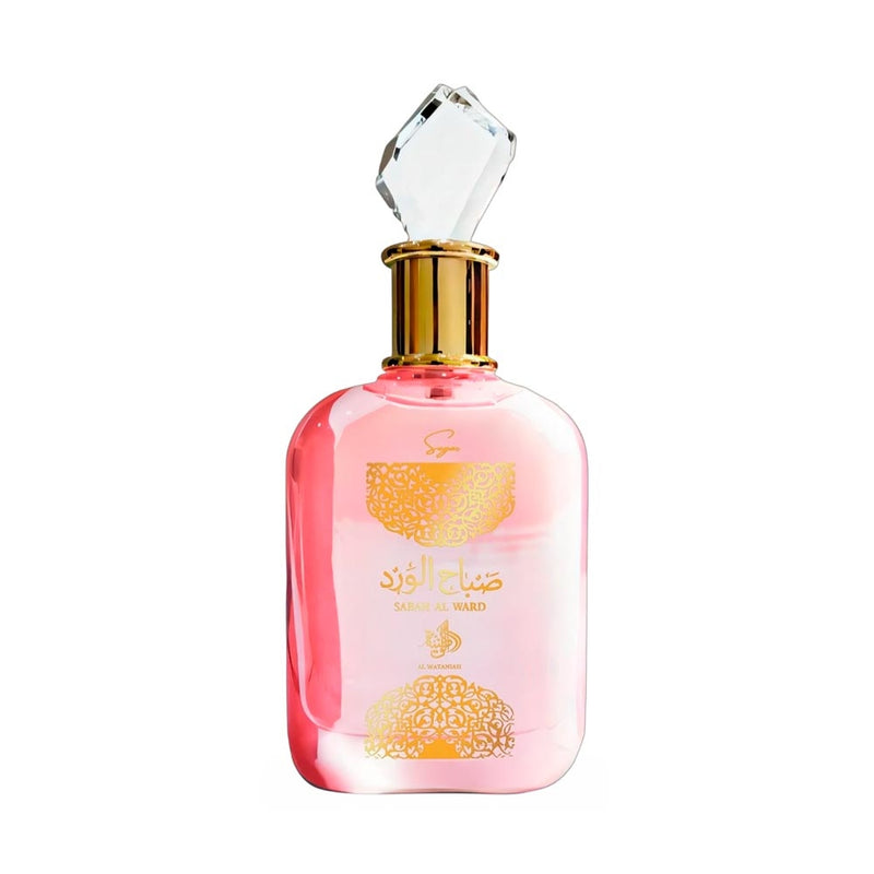 Frasco do perfume Sabah Al Ward Sugar Al Wataniah Eau de Parfum 100ml Feminino, família floral e doce/gourm.