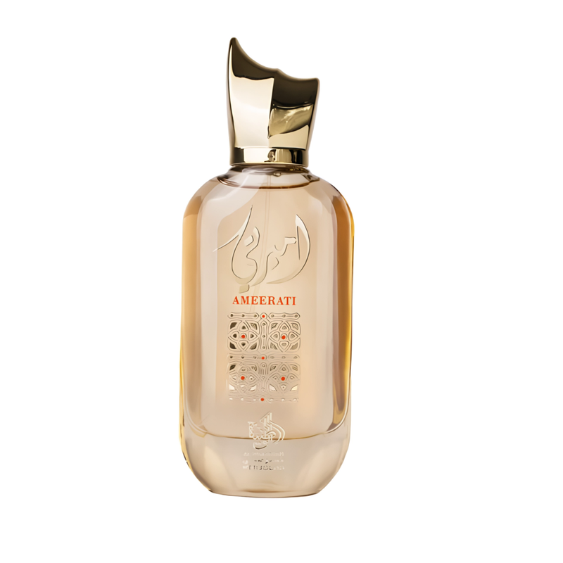 Frasco do perfume Ameerati Al Wataniah 100ml EDP Unissex, família floral e âmbar.