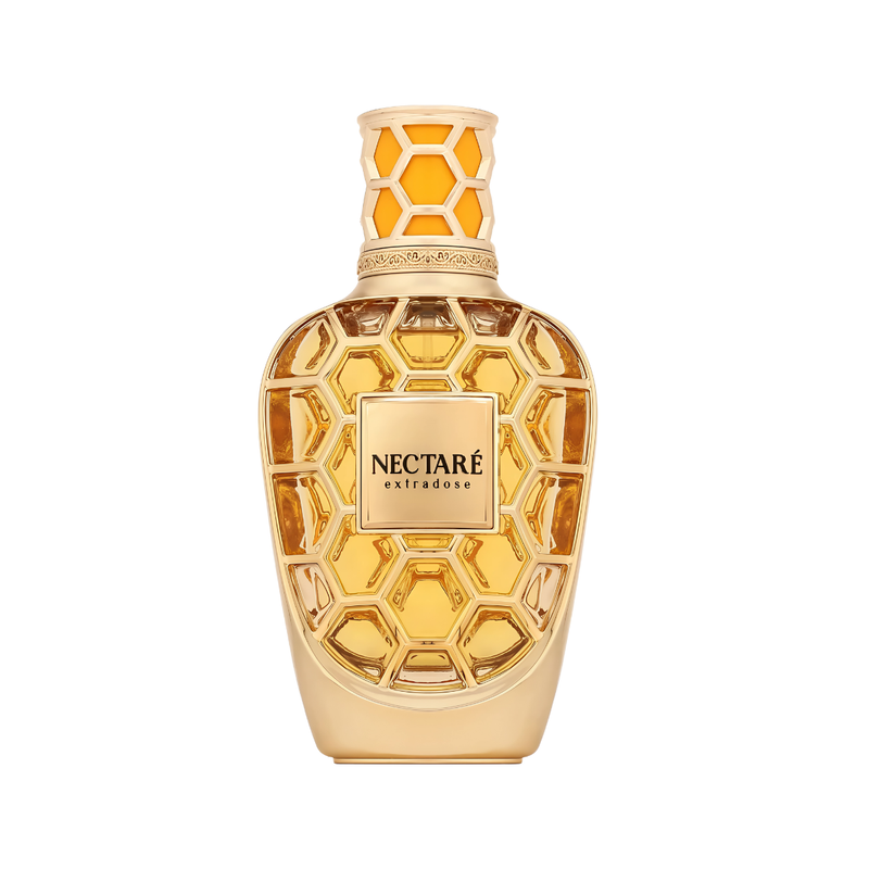 Frasco do perfume Nectare Extradose French Avenue 100ml EDP, família amadeirado e âmbar.