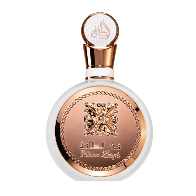 Frasco do perfume Fakhar Lattafa Pride Edp 100ml Feminino, família amadeirado e especiado.