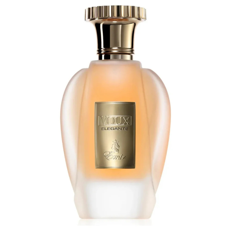 Frasco do perfume Voux Elegante Paris Corner Eau De Parfum 100ml, família amadeirado e âmbar.