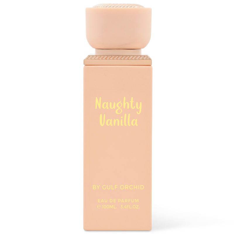 Frasco do perfume Naughty Vanilla Gulf Orchid EDP 100ml, família doce/gourmand e floral.