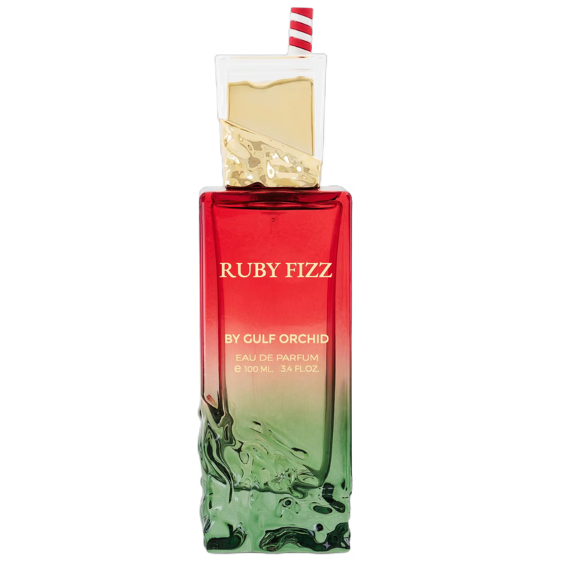 Frasco do perfume Ruby Fizz Gulf Orchid EDP 100ml, família amadeirado e âmbar.