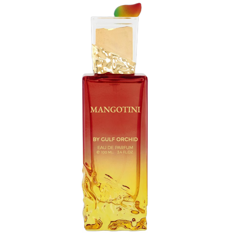 Frasco do perfume Mangotini Gulf Orchid EDP 100ml, família amadeirado e âmbar.