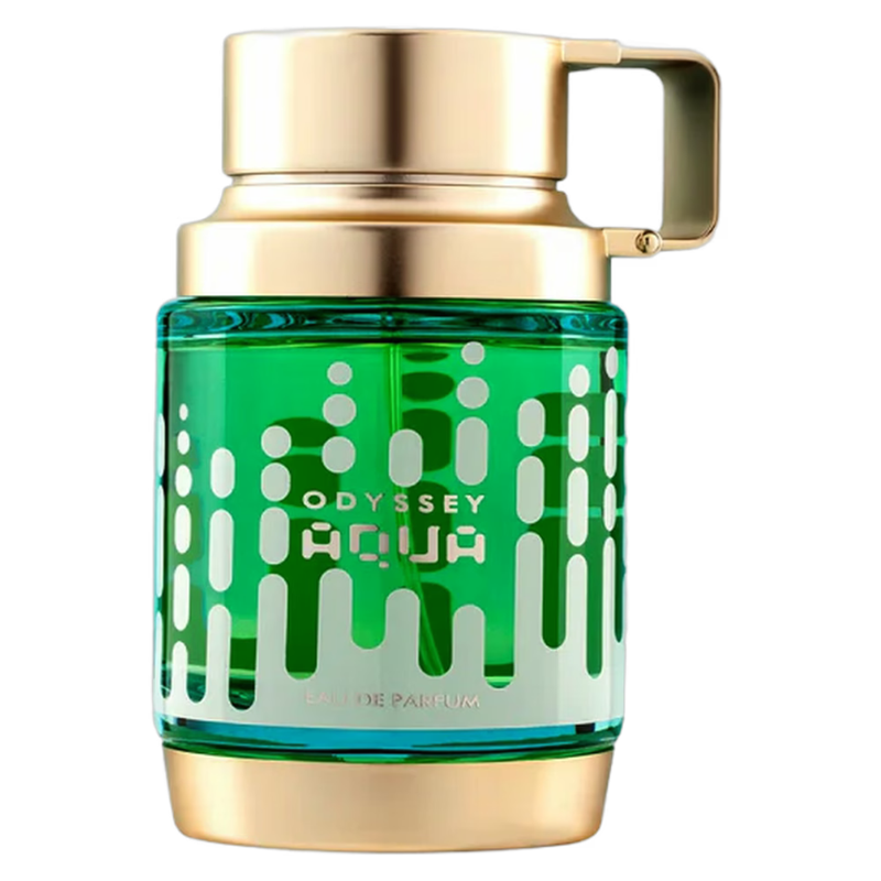 Frasco do perfume Odyssey Aqua Armaf 100ml EDP Masculino, família aquático e cítrico.
