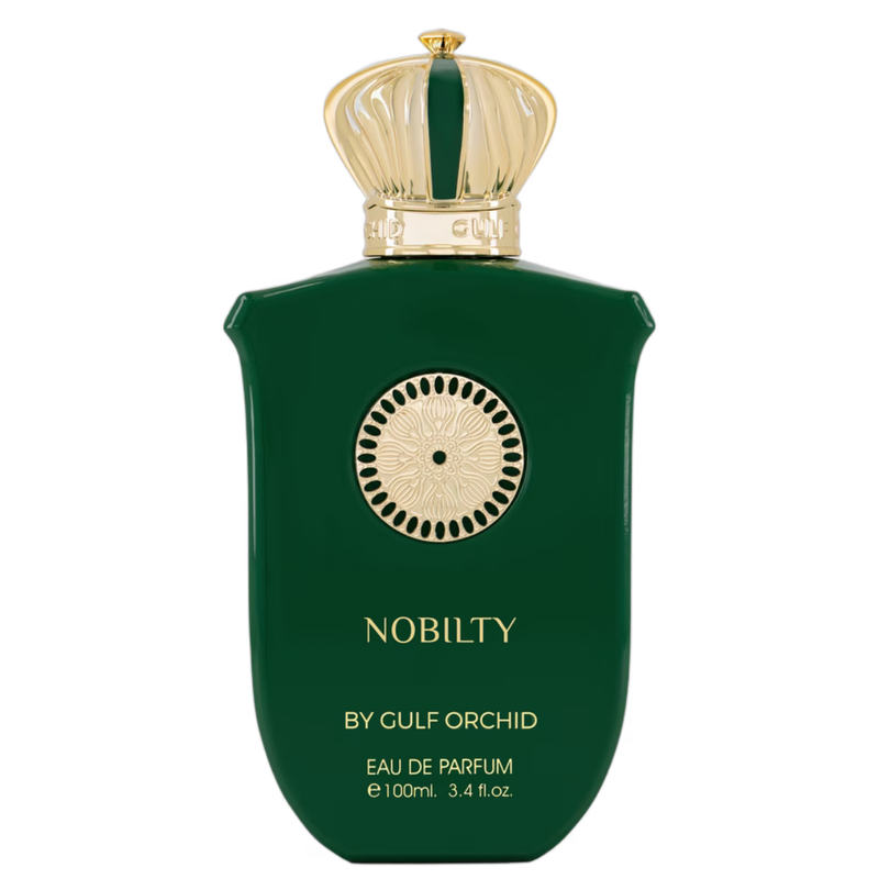 Frasco do perfume Nobilty Gulf Orchid EDP 100ml, família amadeirado e âmbar.