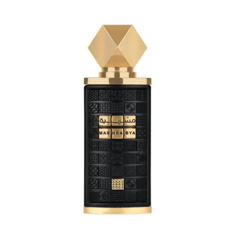 Frasco do perfume Mashrabya Lattafa Pride Eau de Parfum 100ml Unissex, família amadeirado e âmbar.