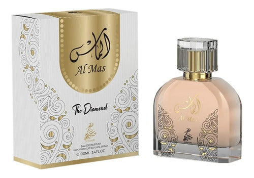 Frasco do perfume The Diamond Sahari Al Mas 100ml EDP, família amadeirado e âmbar.