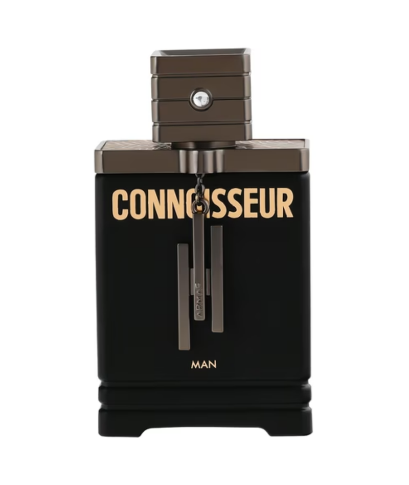 Frasco do perfume Connoisseur Man Armaf Eau de Parfum 100ml Masculino, família amadeirado e âmbar.