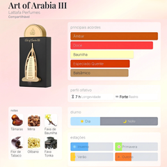 Perfume Árabe Art of Arabia III Lattafa 100ml EDP