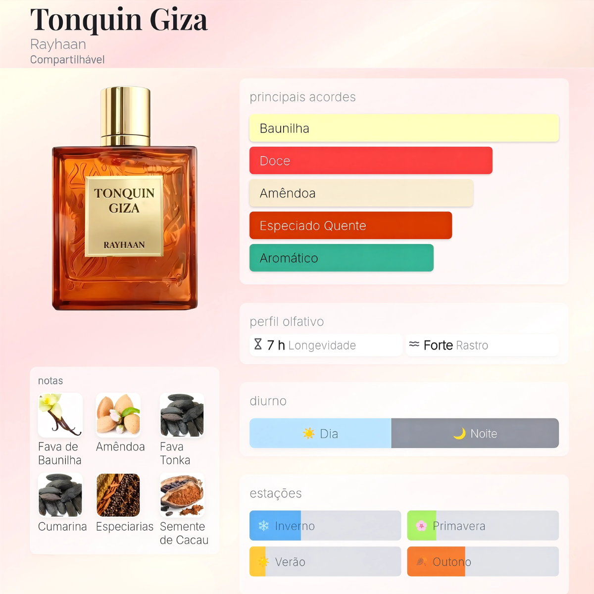 Perfume Árabe Tonquin Giza Rayhaan 100ml EDP Unissex