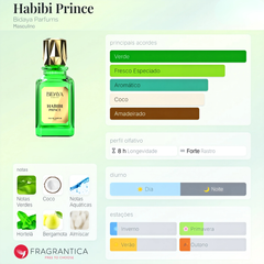 Perfume Árabe Habibi Prince Bidaya 100ml EDP Tropical Fresco