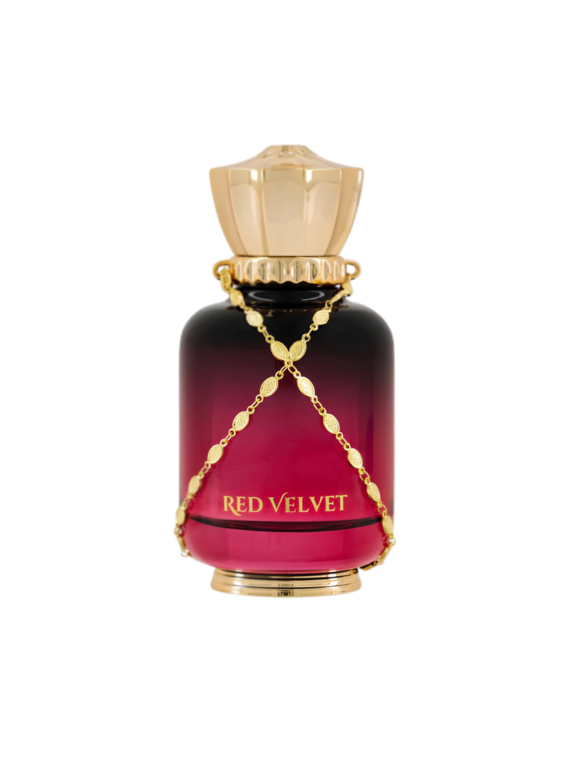 Frasco do perfume Maison Asrar Red Velvet EDP 100ml.