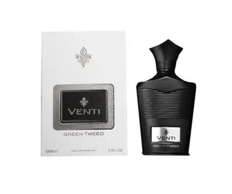 Frasco do perfume Venti Green Tweed Fragrance World Eau de Parfum 100ml, família amadeirado e âmbar.