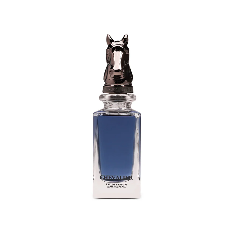 Frasco do perfume Chevalier Aurora Scents 100ml EDP Masculino, família amadeirado e âmbar.