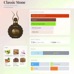Perfume Árabe Classic Stone Lattafa 100ml EDP Unissex