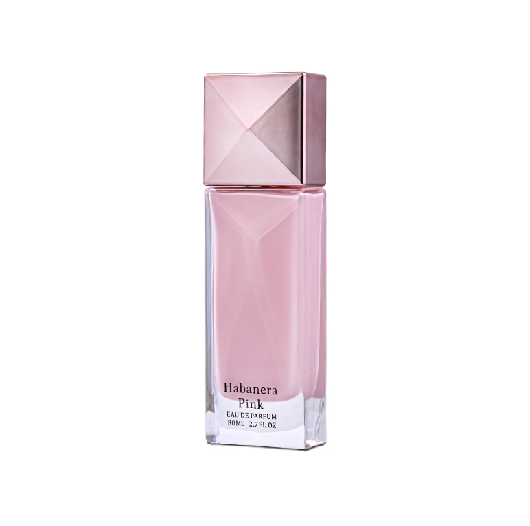 Frasco do perfume Habanera Pink Aurora Scents Eau De Parfum 100ml Feminino, família floral e doce/gourmand.