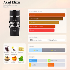 Perfume Árabe Asad Elixir Lattafa 100ml EDP Masc.