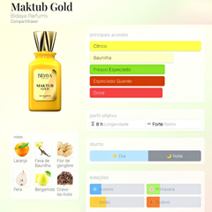 Perfume Árabe Maktub Gold Bidaya 100ml Eau De Parfum Unissex