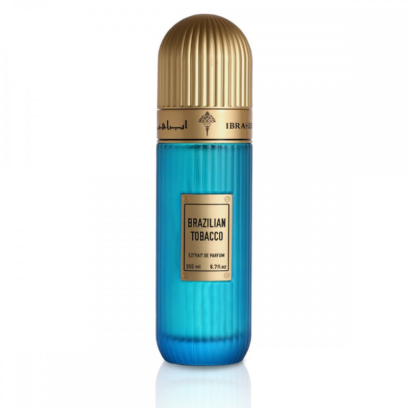 Frasco do perfume Brazilian Tobacco Ibraheem AlQurashi 200ml EDP Amadeirado, família tabaco.