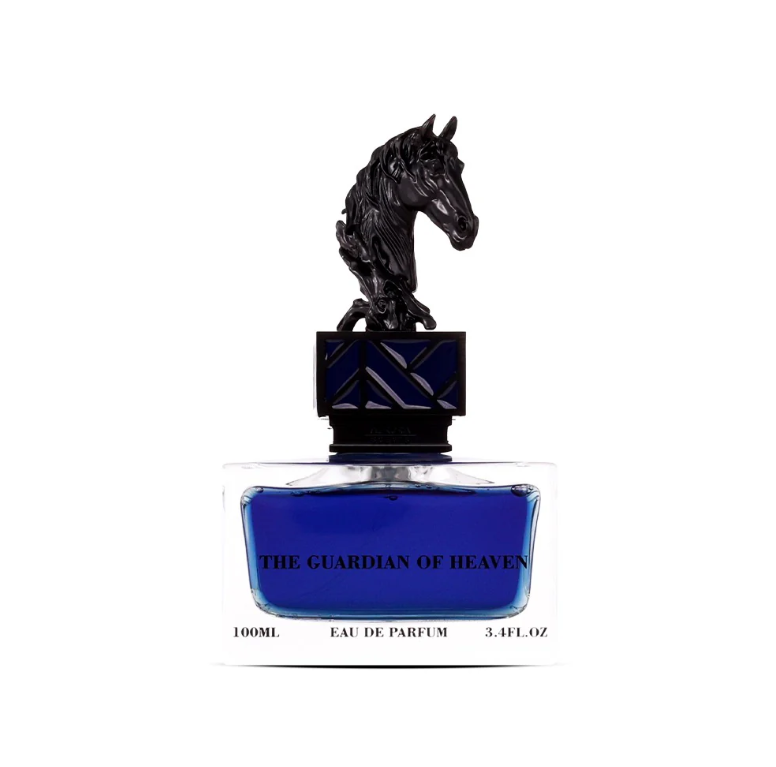 Frasco do perfume The Guardian of Heaven Aurora Scents Eau De Parfum 100ml Masculino, família amadeirado e.