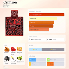 Perfume Árabe Crimson Rayhaan 100ml EDP Masculino