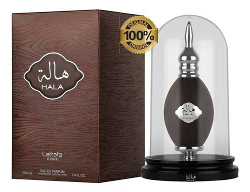 Frasco do perfume Hala Lattafa Pride Edp 100ml Unisex, família amadeirado e âmbar.