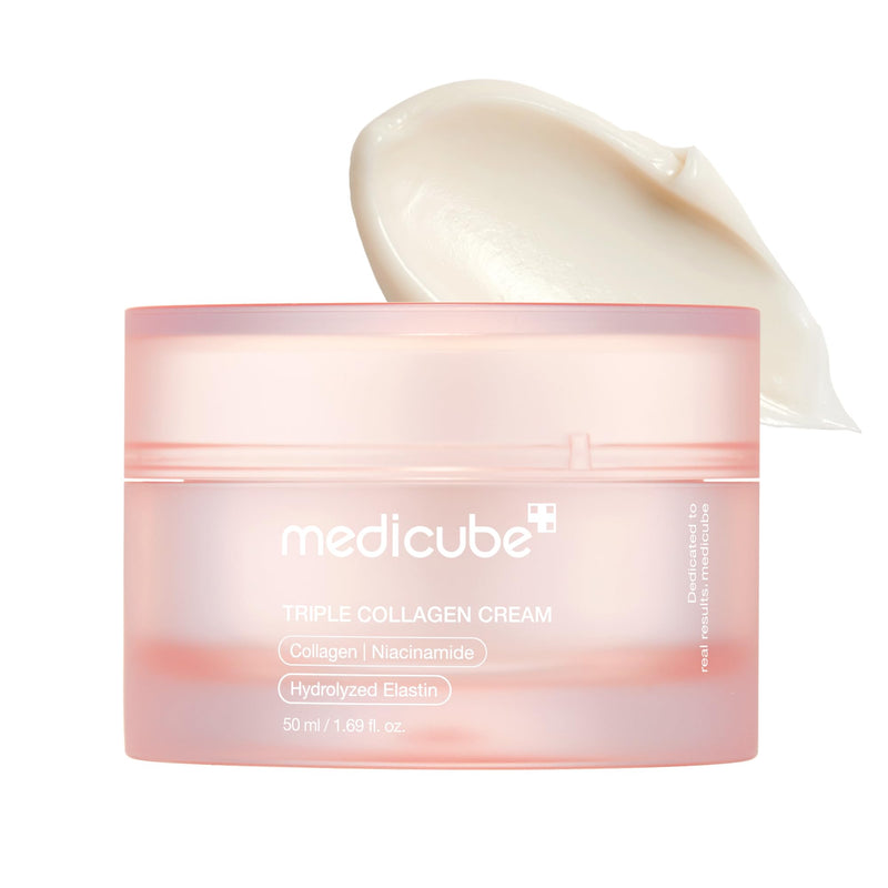 Frasco do perfume Triple Hydrolyzed Collagen Cream Medicube 50ml, família doce/gourmand e floral.