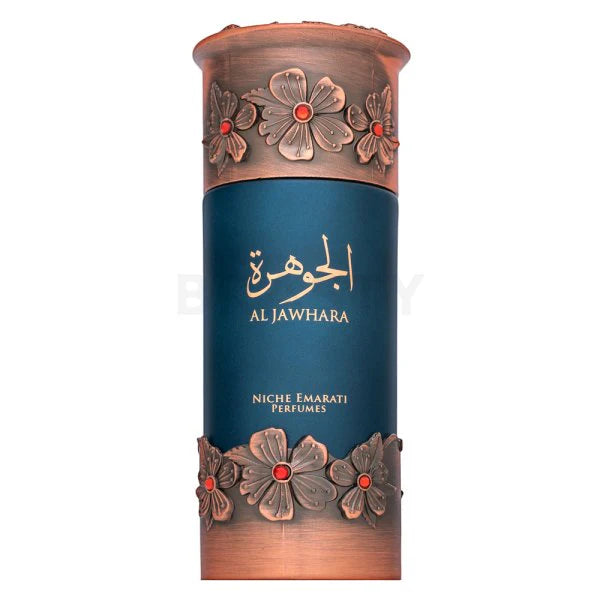 Frasco do perfume Al Jawhara Lattafa Eau De Parfum 100ml Feminino, família floral e doce/gourmand.