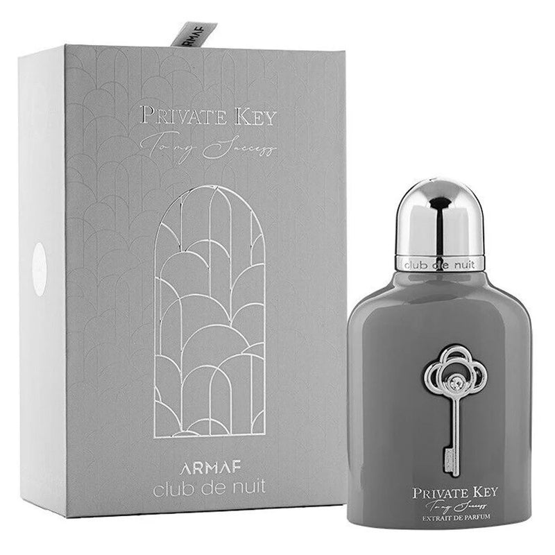 Frasco do perfume Private Key To My Sucess Armaf Eau de Parfum 100ml Unissex, família amadeirado e âmbar.