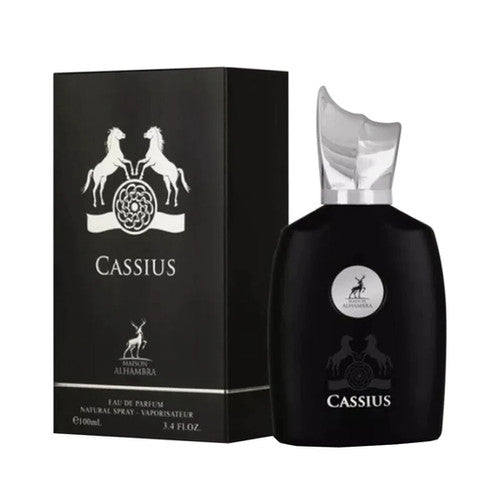 Frasco do perfume Cassius Maison Al Hambra EDP 100ml Masculino, família amadeirado e âmbar.