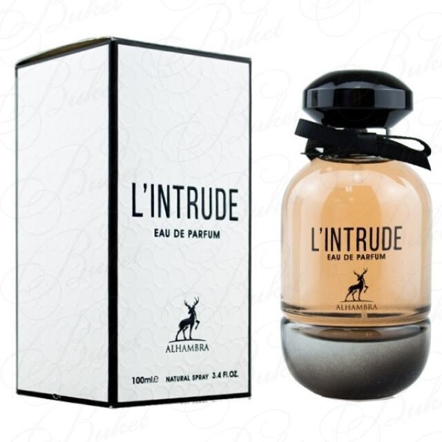 Frasco do perfume Perfume Maison Alhambra L´ Intrude Edp 100ml FEM, da Maison Al Hambra, família amadeirado.