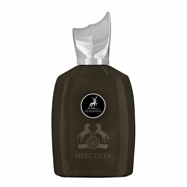 Frasco do perfume Hercules Maison Al Hambra EDP 100ml, família amadeirado e âmbar.