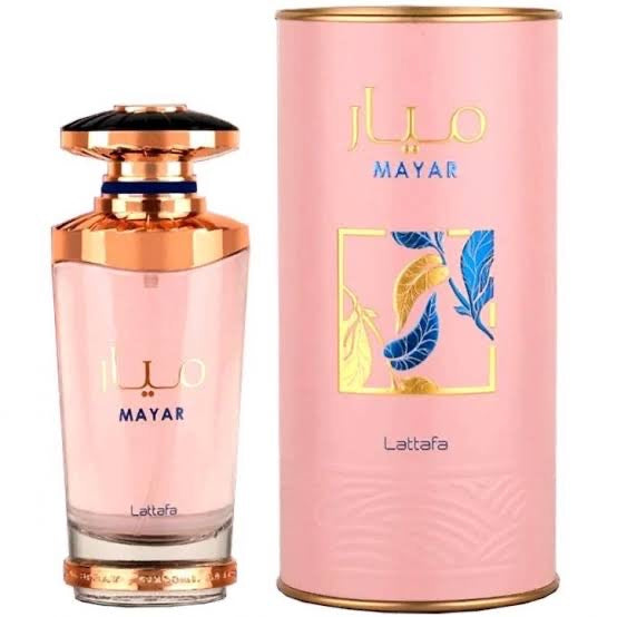 Frasco do perfume Mayar EDP Lattafa 100ml feminino, família floral e doce/gourmand.
