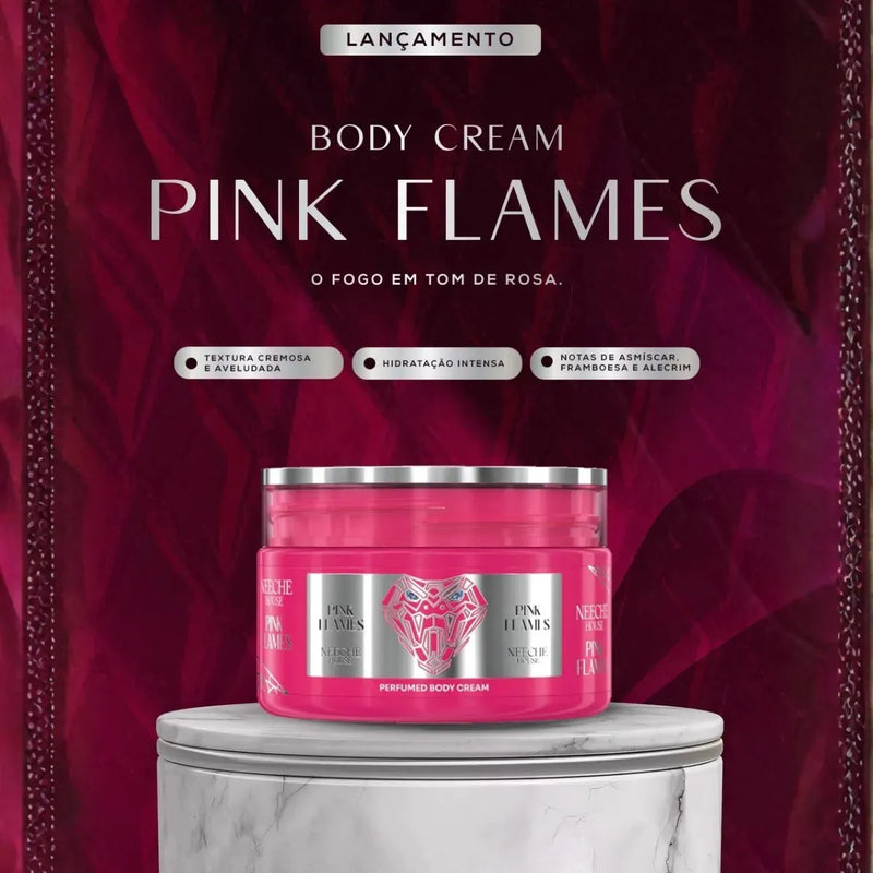 Creme Hidratante Perfumado Neeche House 200g I Aroma Pink Flames - Morango E Framboesa