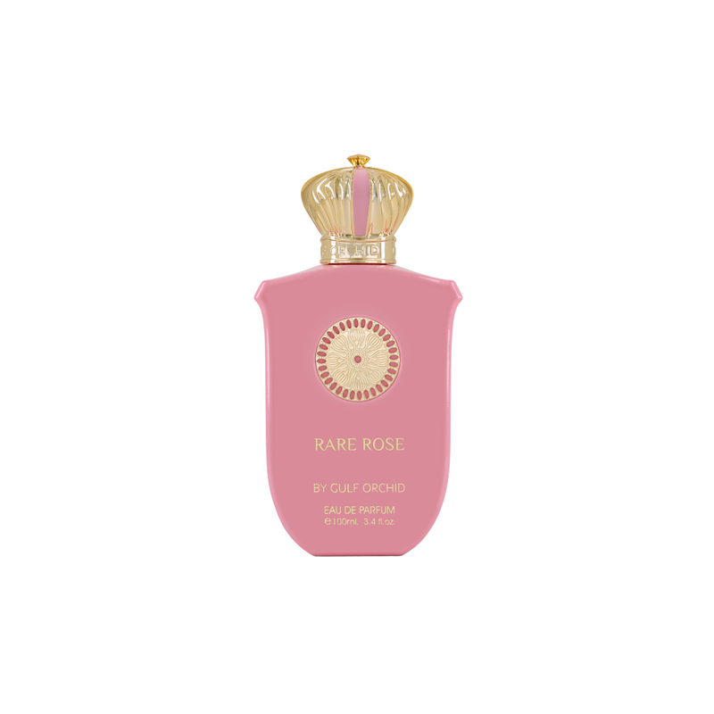 Frasco do perfume Rare Rose Gulf Orchid EDP 100ml, família floral e doce/gourmand.