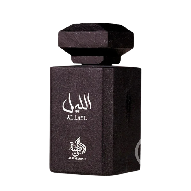 Frasco do perfume Al Layl Wataniah 100ml EDP Masculino, da Al Wataniah, família amadeirado e âmbar.