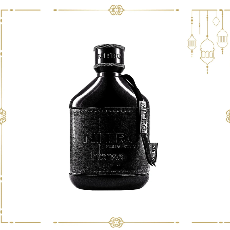 Frasco do perfume Nitro Black Dumont Pour Homme Eau De Parfum 100ml, da Dumont Paris, família amadeirado e.