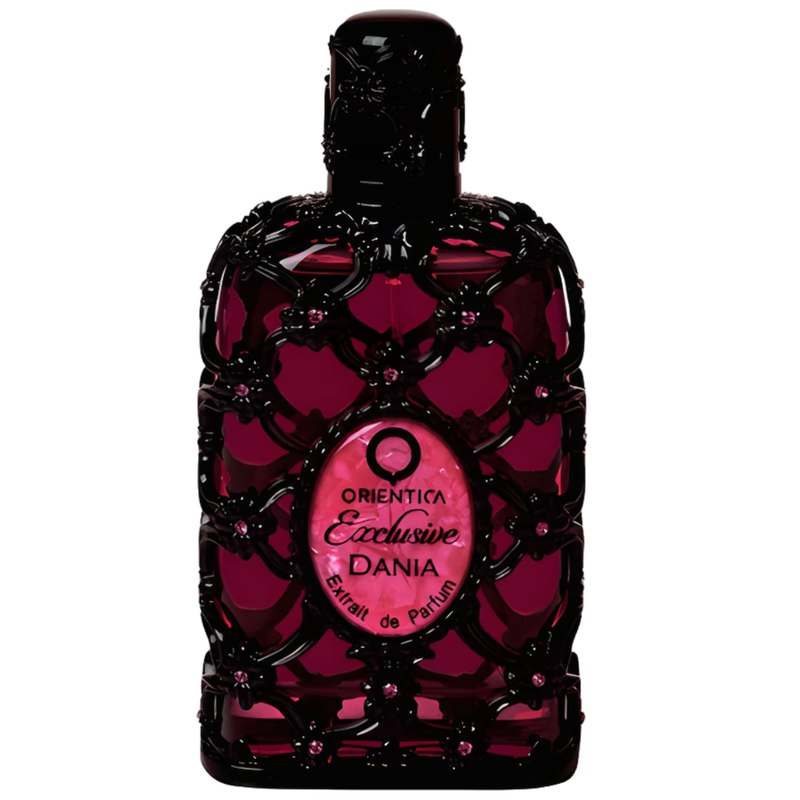 Frasco do perfume Orientica Luxury Collection Exclusive Dania 80ml Extrait De Parfum, família amadeirado e.