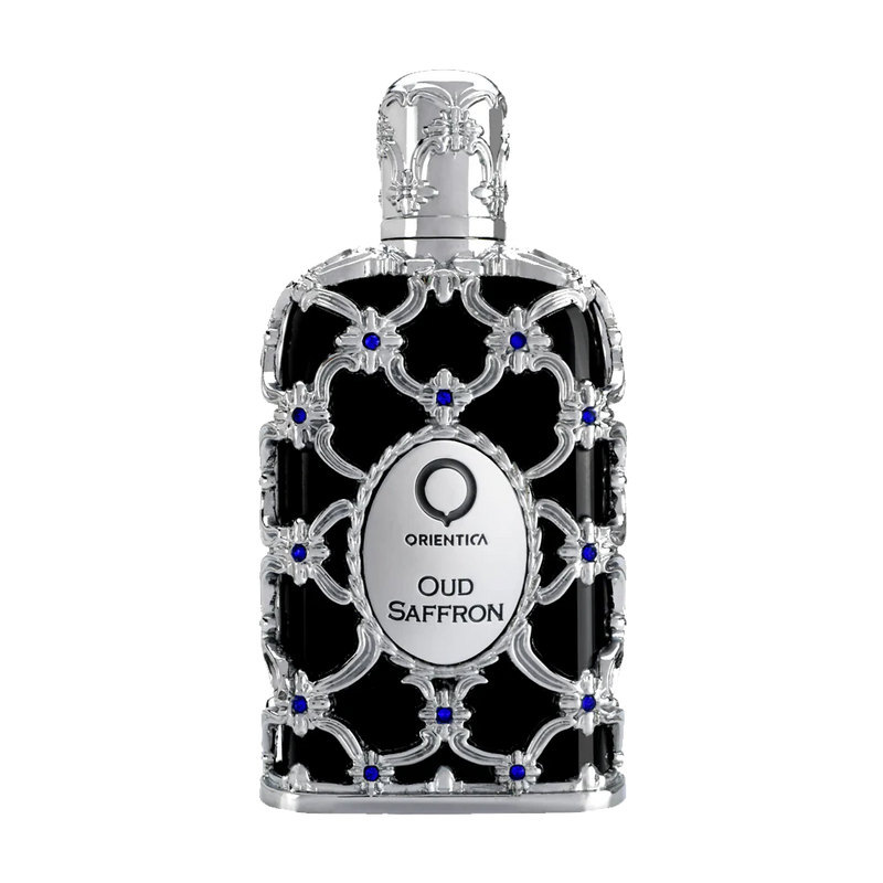 Frasco do perfume Orientica Oud Saffron Eau De Parfum 80ml Unisex, família especiado.