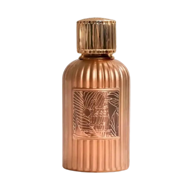 Frasco do perfume Qissa Delicious Paris Corner Eau De Parfum 100ml Feminino, família floral e doce/gourmand.