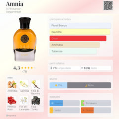 Perfume Árabe Amnia Al Wataniah 100ml EDP Amadeirado Unissex